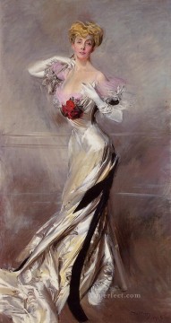  old Oil Painting - Portrait of the Countess Zichy genre Giovanni Boldini